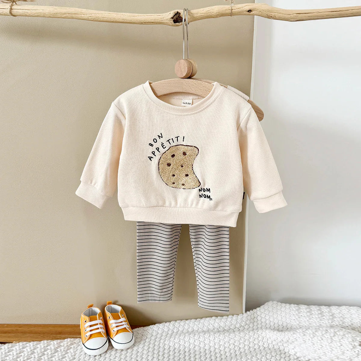 New Baby Suits Cartoon Clothing Boy Infant Sets Long-Sleeve Bread/Biscuits Sweatshirts Top Pants Autumn Winter Toddler Outfits