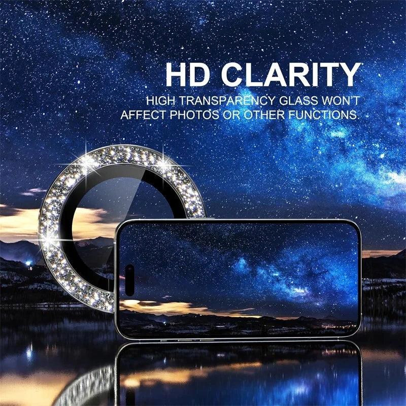 Camera Lens Protector For iPhone 16 Pro Max 16Plus 16Pro 14 15 Pro Max Diamond Metal Protective Glass For iPhone 14 15 Plus Lens