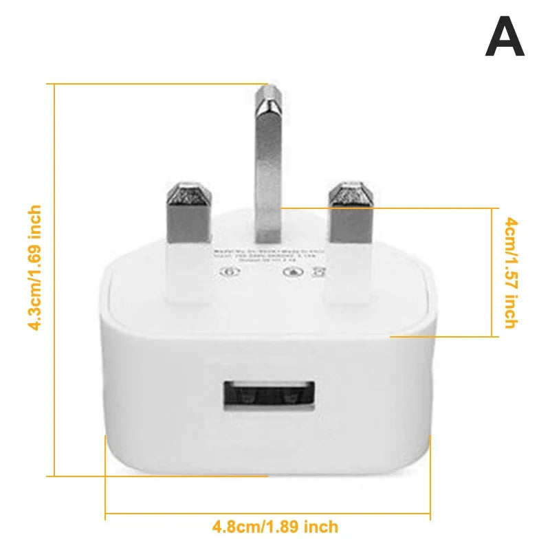 Latest 5V/2.1A Dual USB Port Fast Charger Universal UK Mains 3 Pin Plug Wall Charger Adapter USB Charging For Phone Tablet