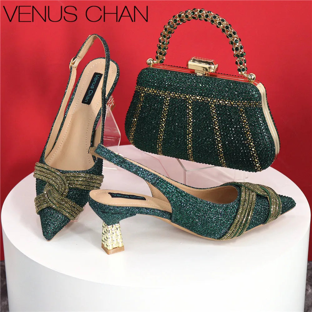 Zapatos y bolso de diseño italiano para mujer