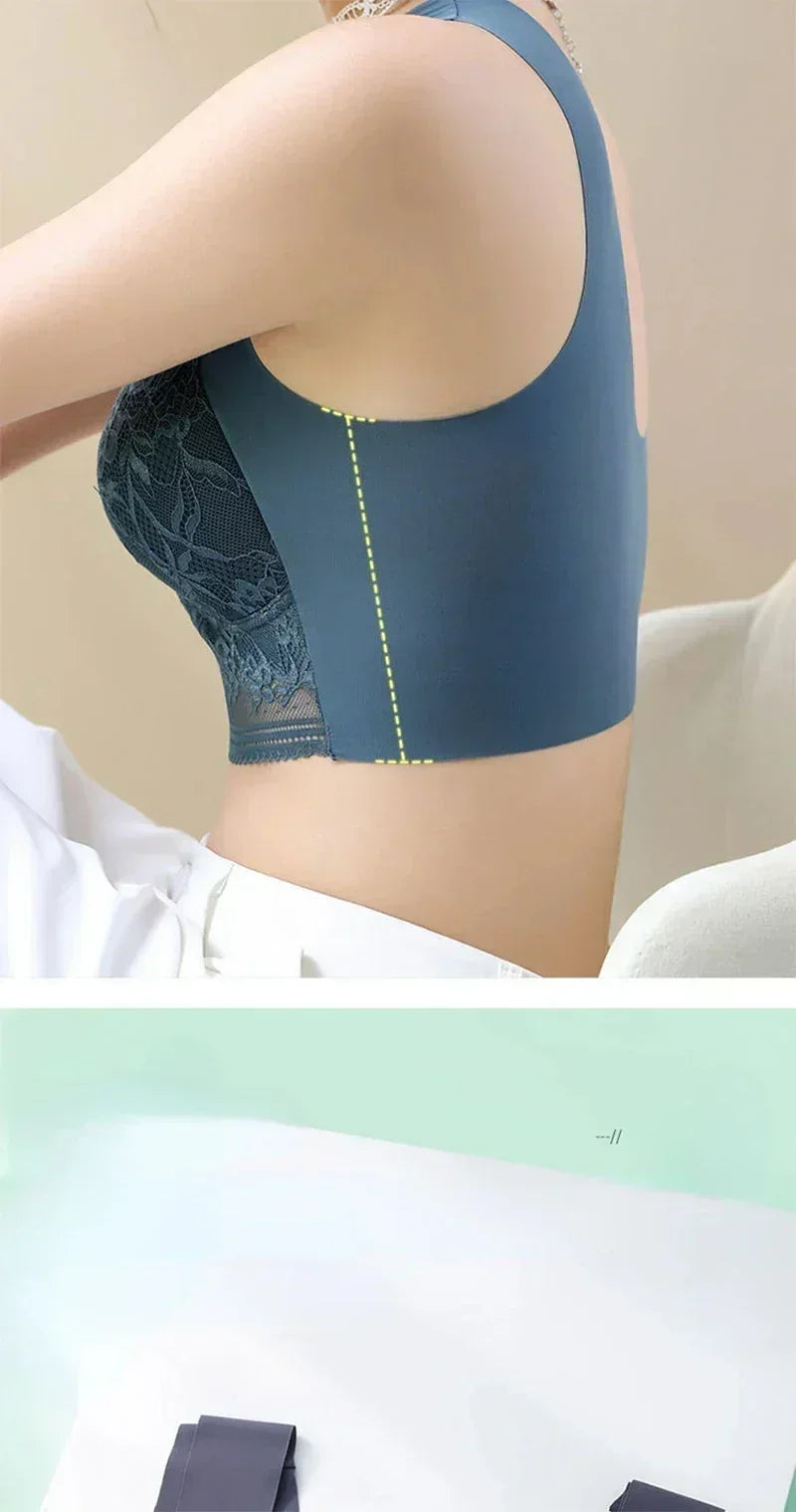 L-6L Mujeres Sujetador Grande Push Up Seda de Hielo Sin Costuras Sujetador Bralette Encaje Sin Aros Sujetadores de Verano Talla Grande Lencería Ropa Interior 15019