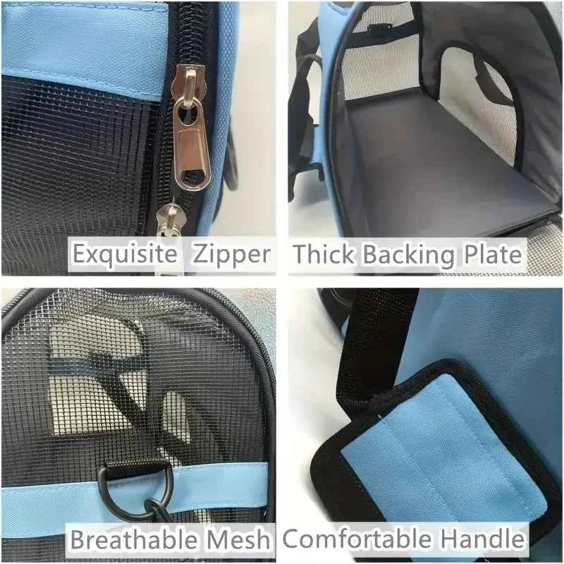 Portable Mesh Pet Carrier Handbag for Cats and Small Dogs