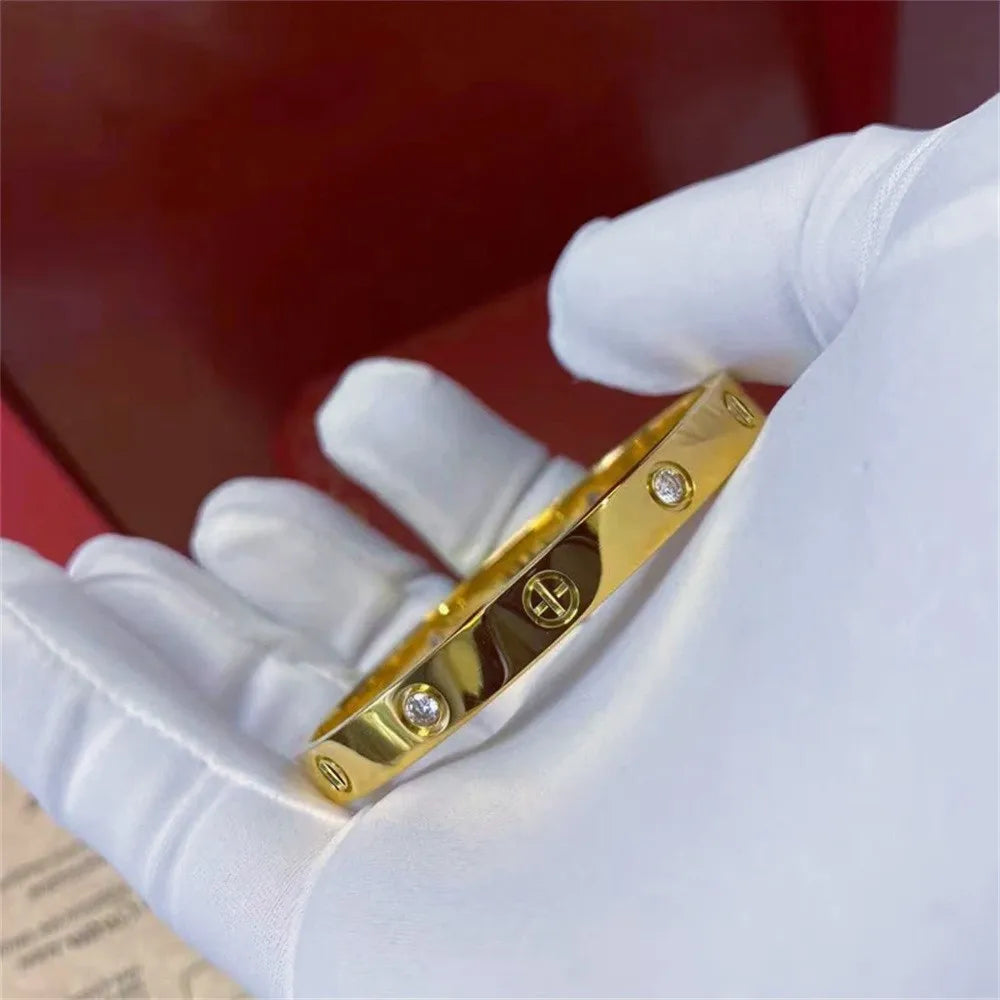 New Design Gold Color Zircon and Cross Nut Nail Bracelet Gold & Bangle