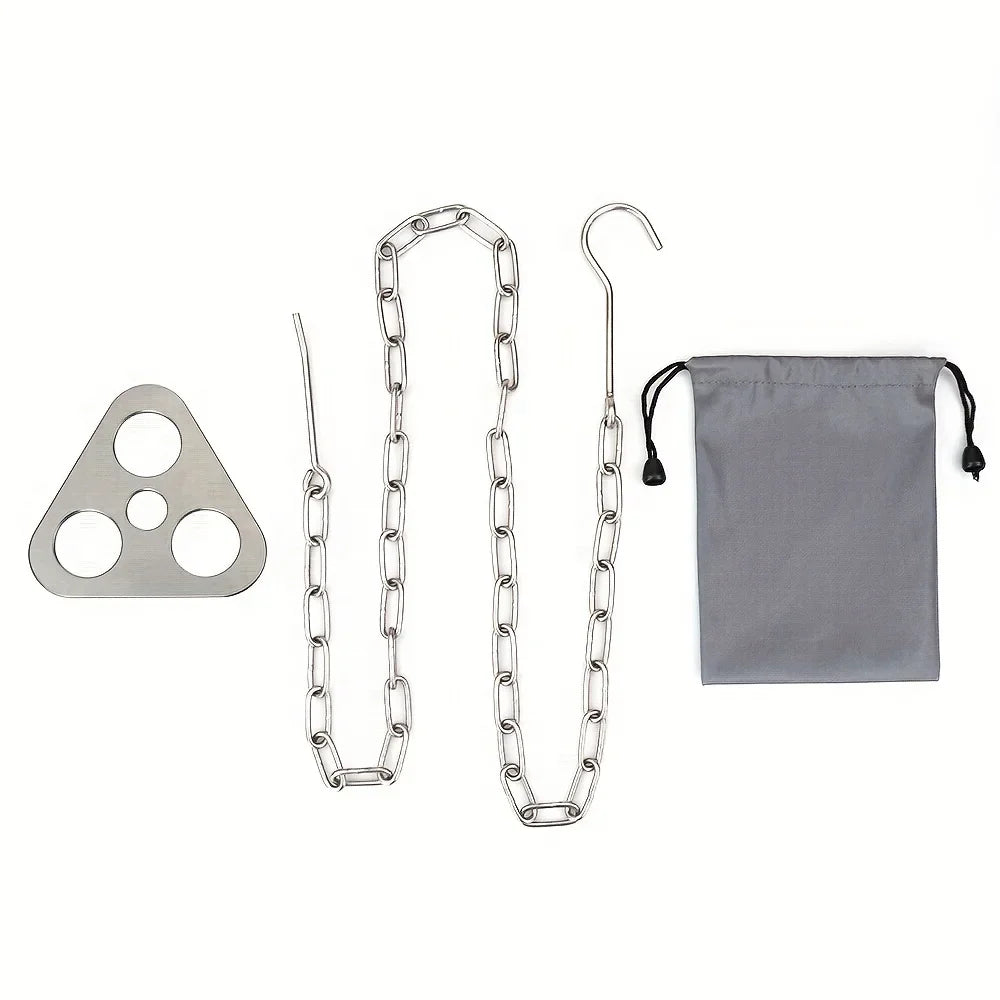 Portable Camping Gear and Equipment  Detachable Outdoor Barbecue Tripod Hanging Rack  Campfire Cooking Accessories Set