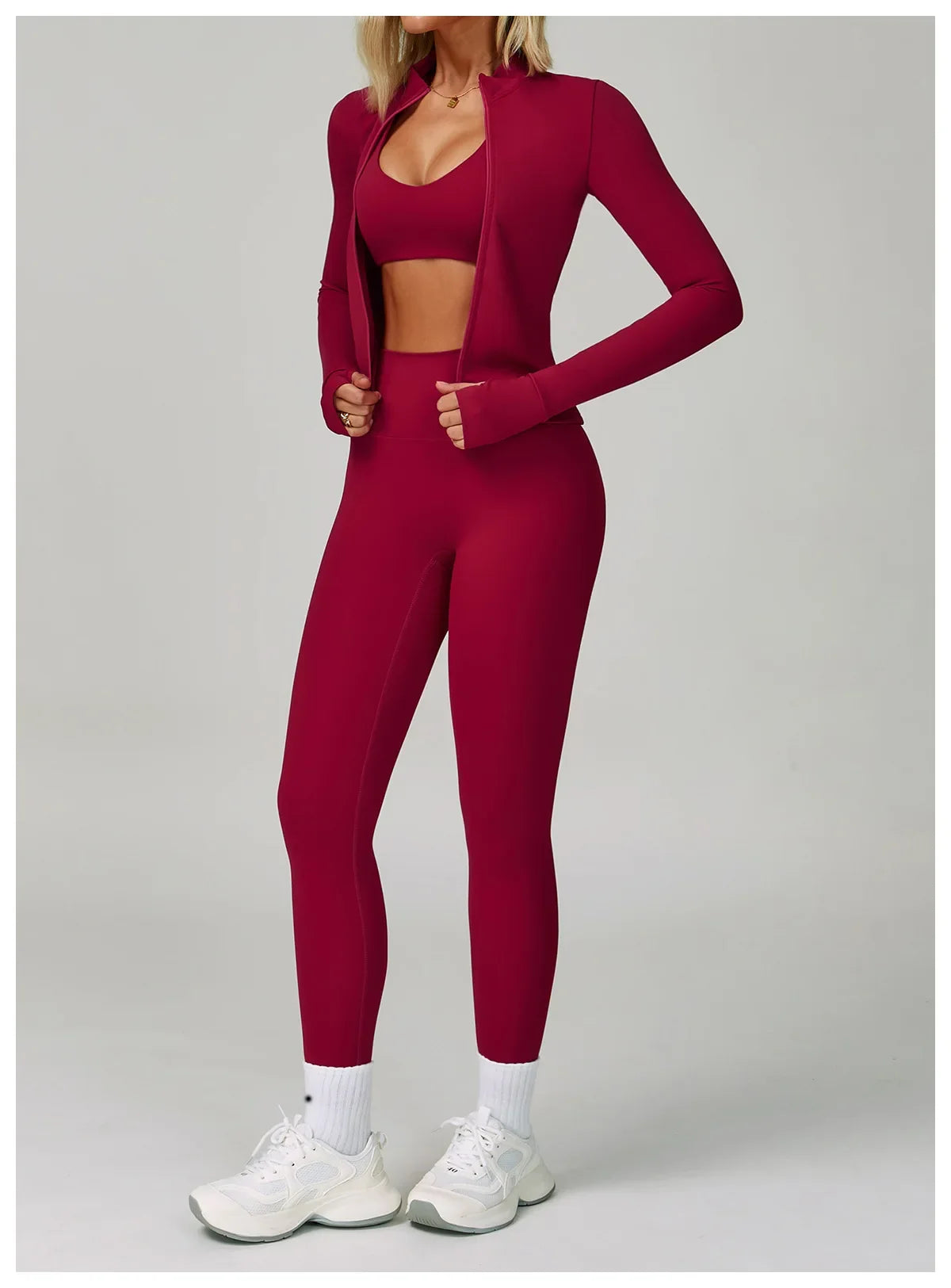 2/3-Piece Activewear Set – Sports Bra & High Waist Leggings
