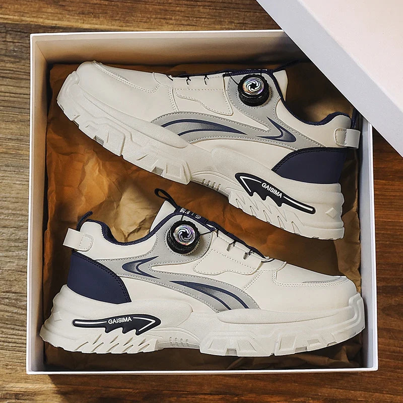 2025 Autumn New Men's Versatile High-Top Trendy Thick-Soled Running Shoes Breathable Casual Trendy Shoes