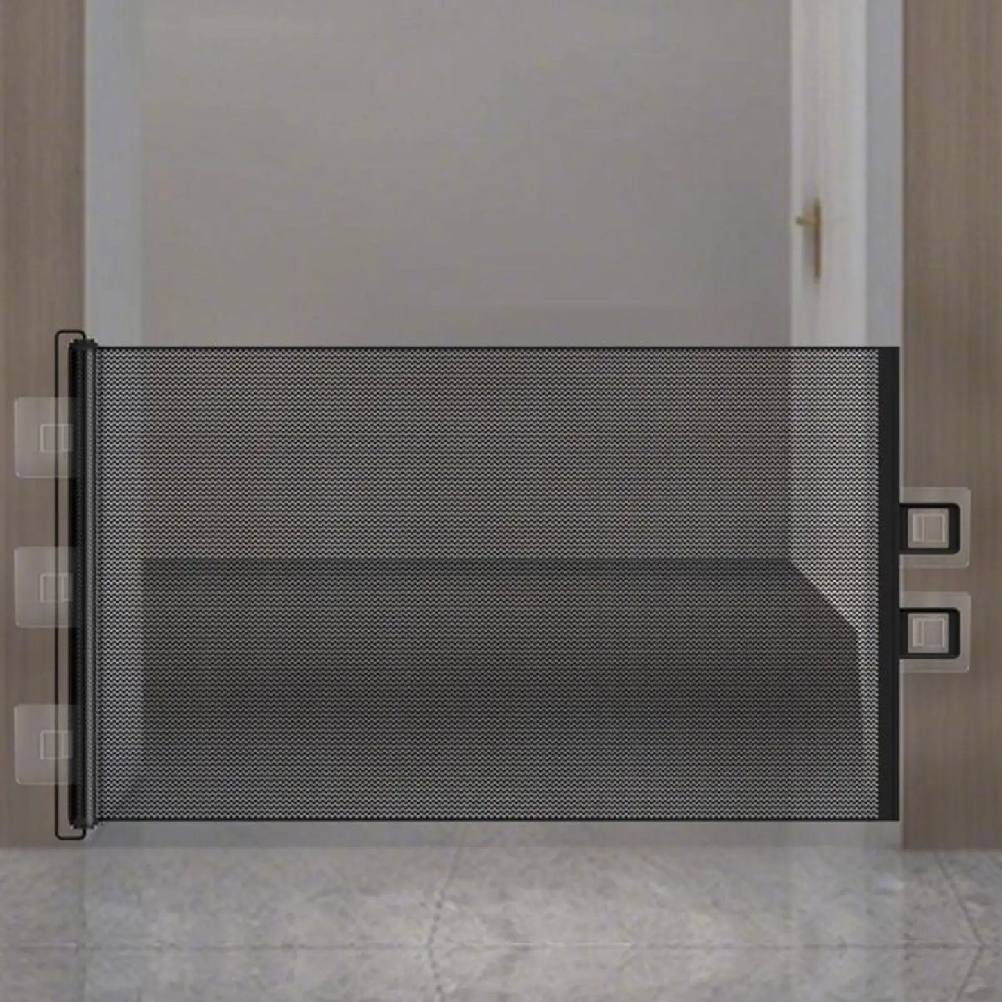 Retractable Pet Gate Dog Retractable Gate No-Drill Childproof Net Fence Cat Baffle for Indoor Staircase Patio Fireplace Deck