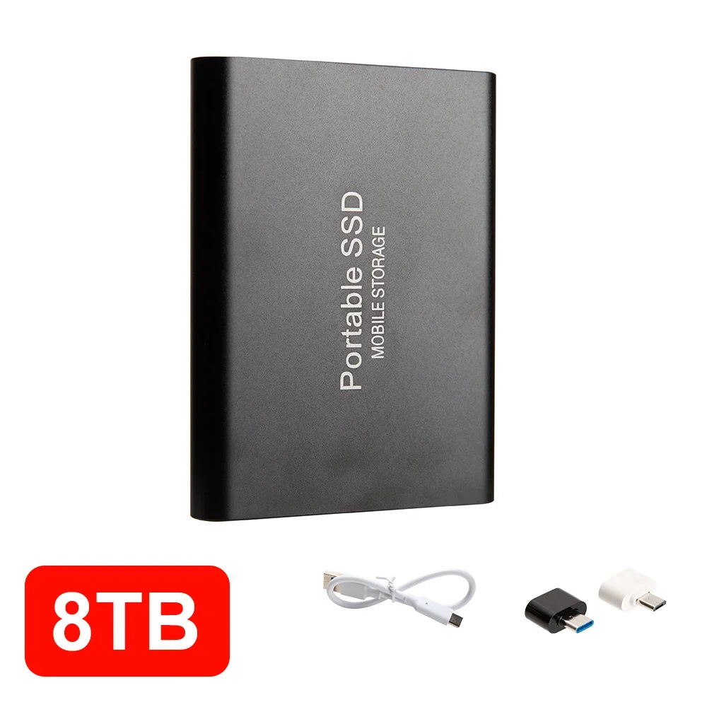 4TB Mini External Solid State Drive Portable SSD 8TB Hard Drive Small Size Quick Read Write Travel Backup Storage