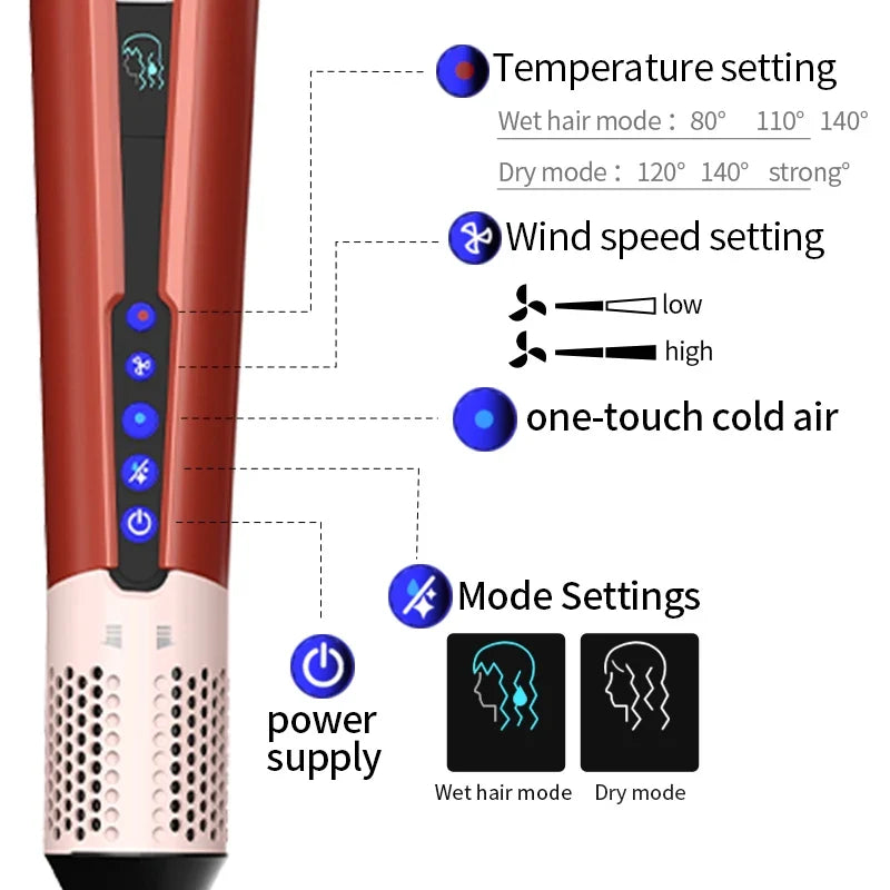 2 in 1 with Display Professional Hair Straightener 1300w Hair Dryer