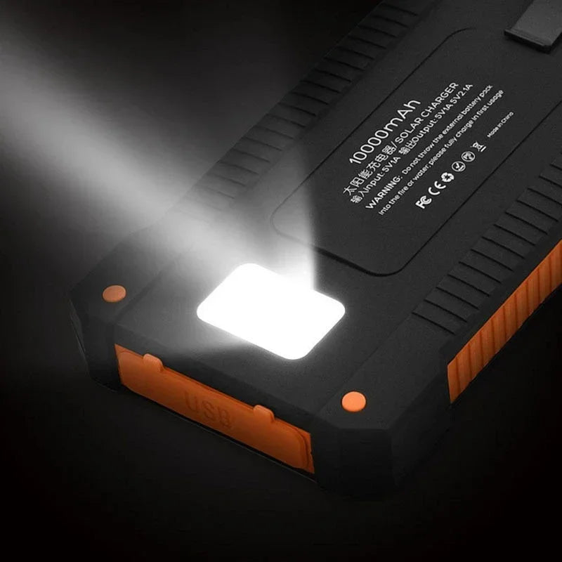 Lenovo 500000mAh Solar Power Bank Super Fast Charging Large Capacity Portable External Battery for iPhone Outdoor Emergency