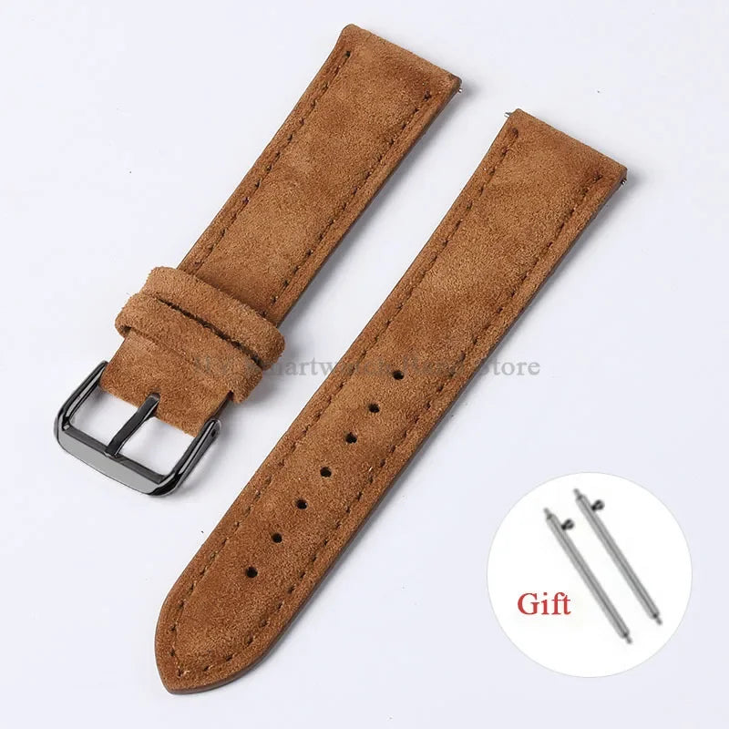 Garmin 18/20/22mm Quick Release Vintage Suede Leather Band