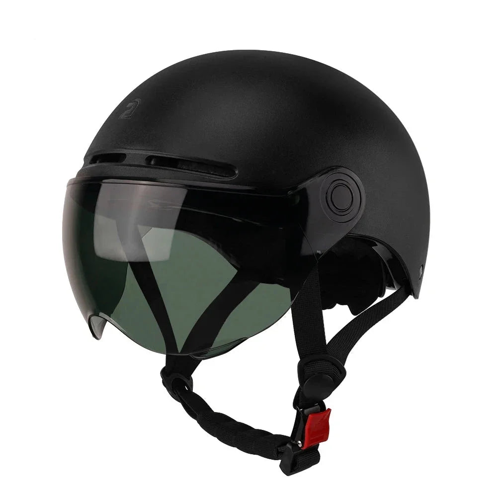 Cycling Helmet with Integrated Goggles and Ear Protection