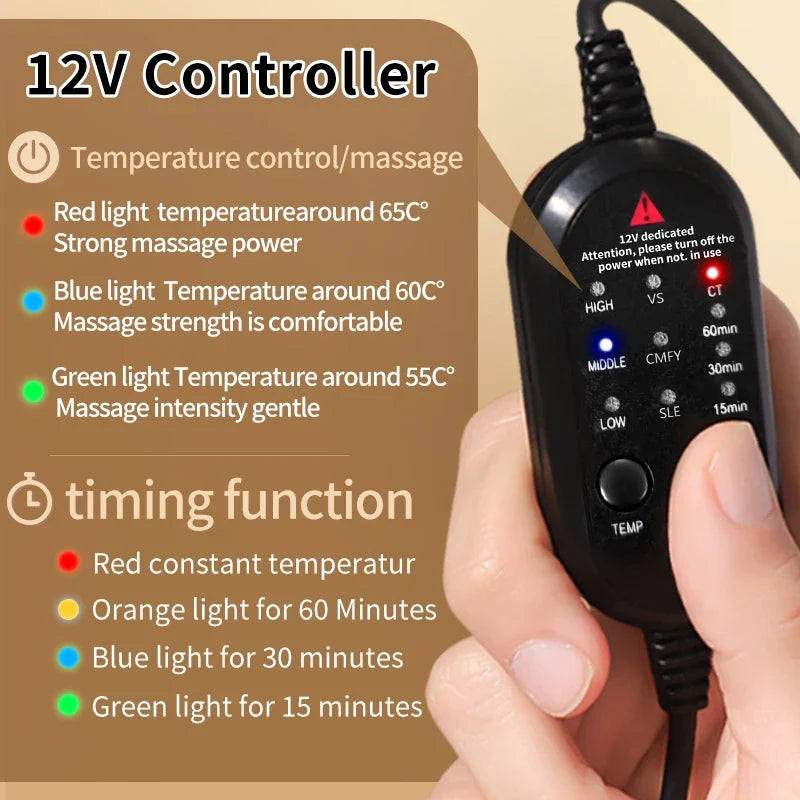 Electric Heated Vest Massage Shawl - 3-Level Heat Timer - Shoulder Back Muscle Relax Joint Comfort Winter Warmth Elderly Care