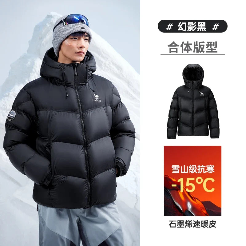 GOLDEN CAMEL Outdoor Down Jackets Unisex Women's Winter Coats High-loft Windproof Warm Duck Down Padding Puffer Jacket Camping
