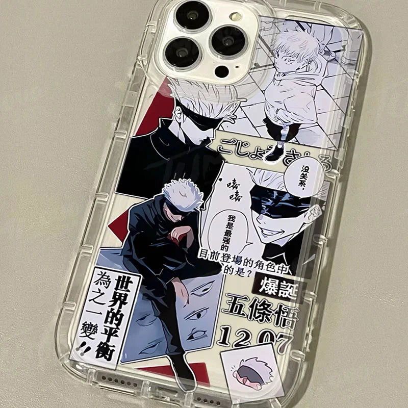 Silicone Protective Phone Case for iPhone 15 14 13 12 11 Pro Max XR XS X 8 7 6 6S Plus SE 2020 Jujutsu Kaisen Gojo Satoru Cover