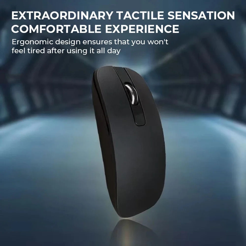 Ultra-thin 2.4G Wireless Keyboard Mouse Set with Keyboard Film Computer Office Gaming Silent Keyboard and Mouse（No Battery）