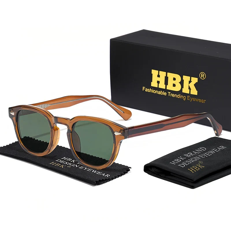 HBK Fashion Men's Sunglasses Gradient Lens Design Sun Glasses Simple Round Women Daily Wear Outdoor Shopping Travel Party