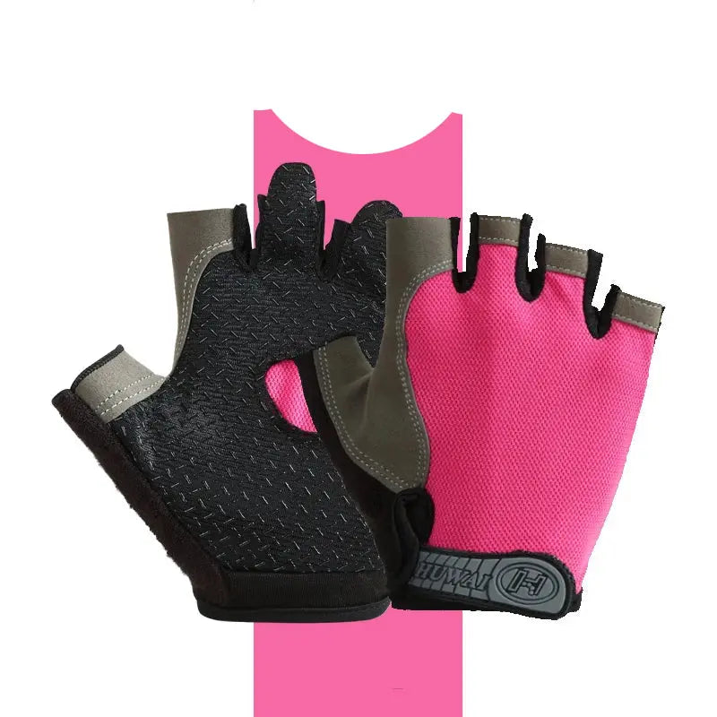 Gym Anti Slip Half Finger Gloves Breathable Dumbbells