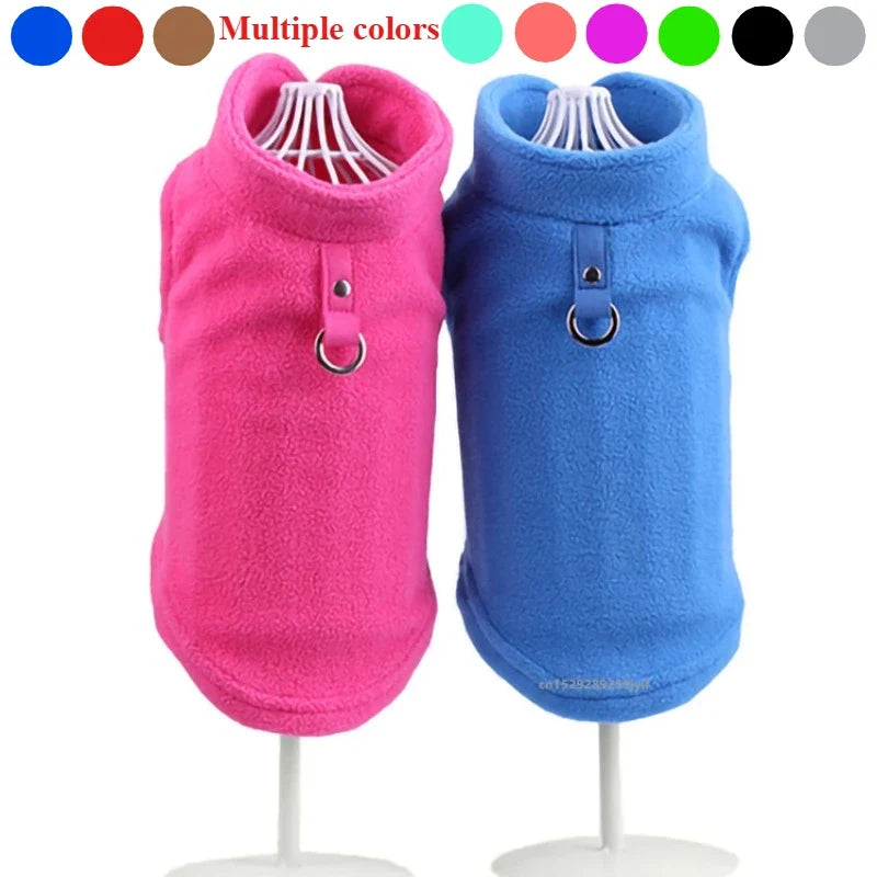 Warm Fleece Dogs Clothes Pet Dog Jacket Vest With D-Ring For Small Dog Cats Clothing French Bulldog Costumes Chihuahua Coat