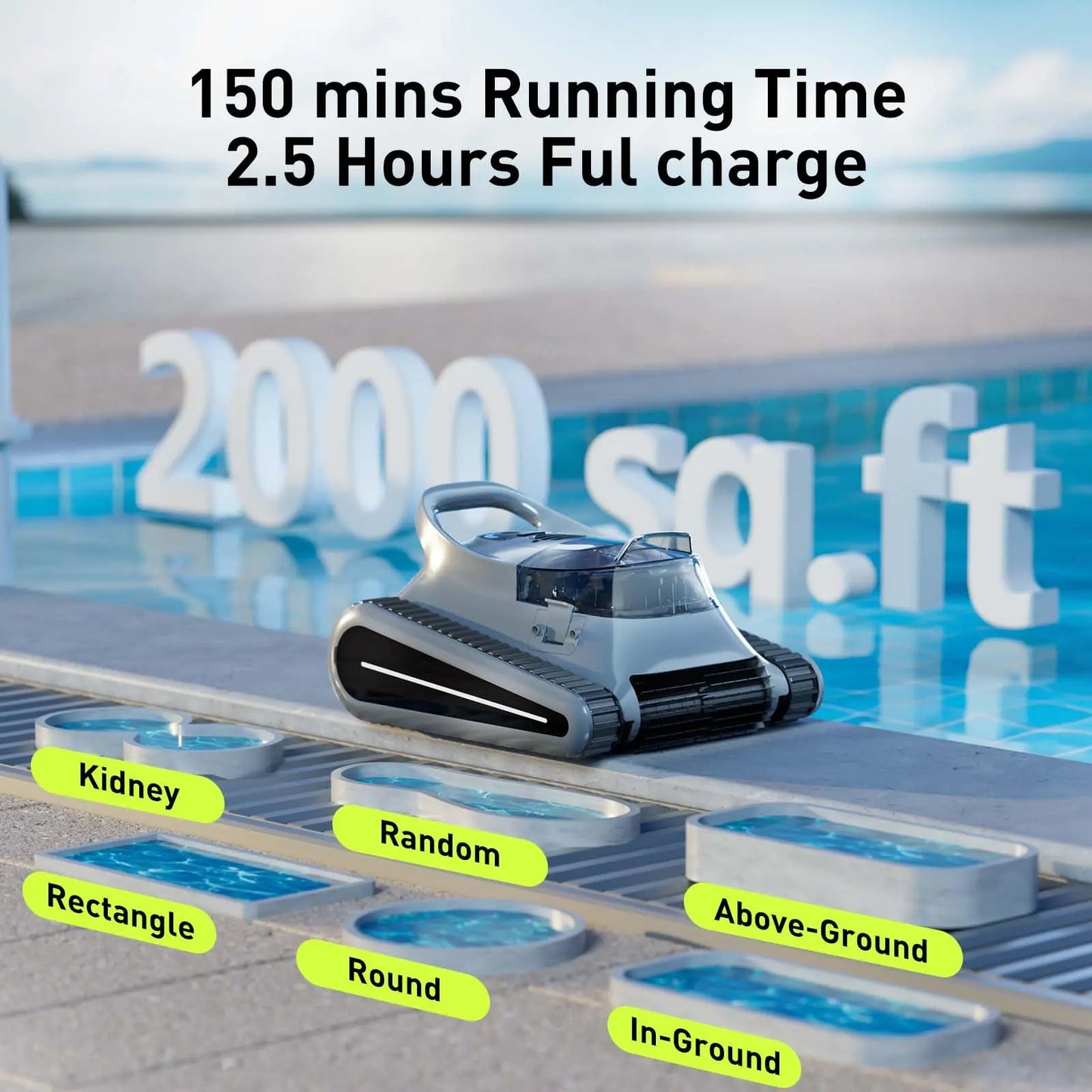 Seauto Crab Pro Cordless Robotic Cleaner, for Inground Pools Up to
