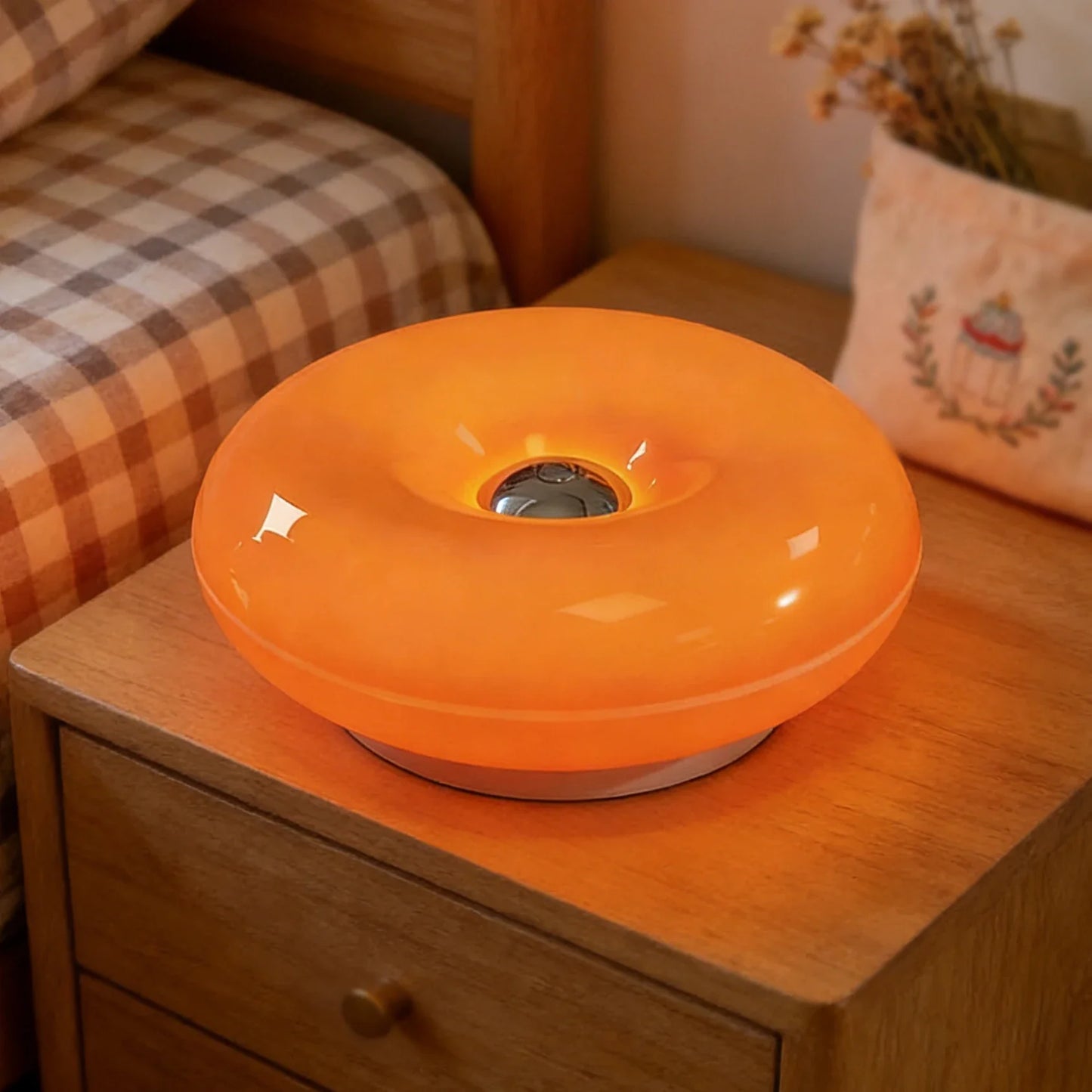 Donut Shape LED Table Lamp, Dimmable Warm Ambient Night Light for Bedroom, Living Room, Home Decor, Creative Gift