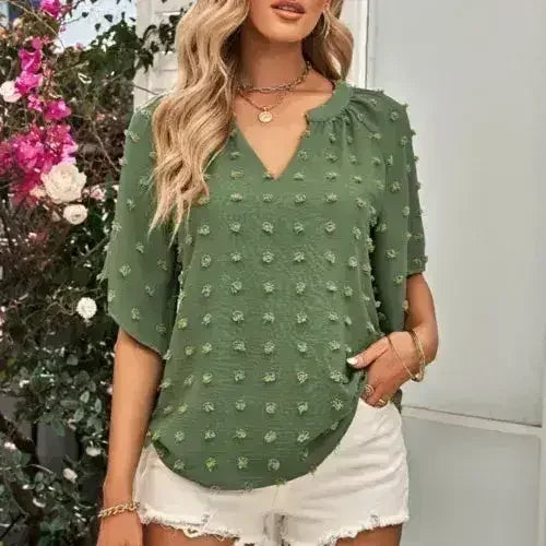 V-Neck Batwing Top - Summer Chiffon Blouse | Femstylo