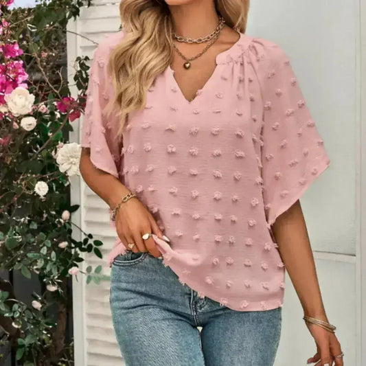 V-Neck Batwing Top - Summer Chiffon Blouse | Femstylo