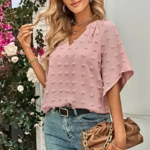 V-Neck Batwing Top - Summer Chiffon Blouse | Femstylo