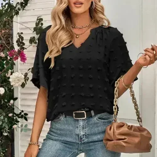 V-Neck Batwing Top - Summer Chiffon Blouse | Femstylo