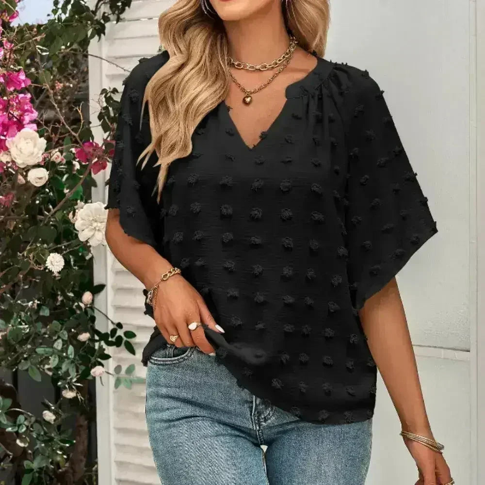 V-Neck Batwing Top - Summer Chiffon Blouse | Femstylo