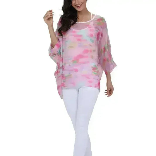Unicorn Pink Chiffon Top - Whimsical One-Size Blouse | Femstylo