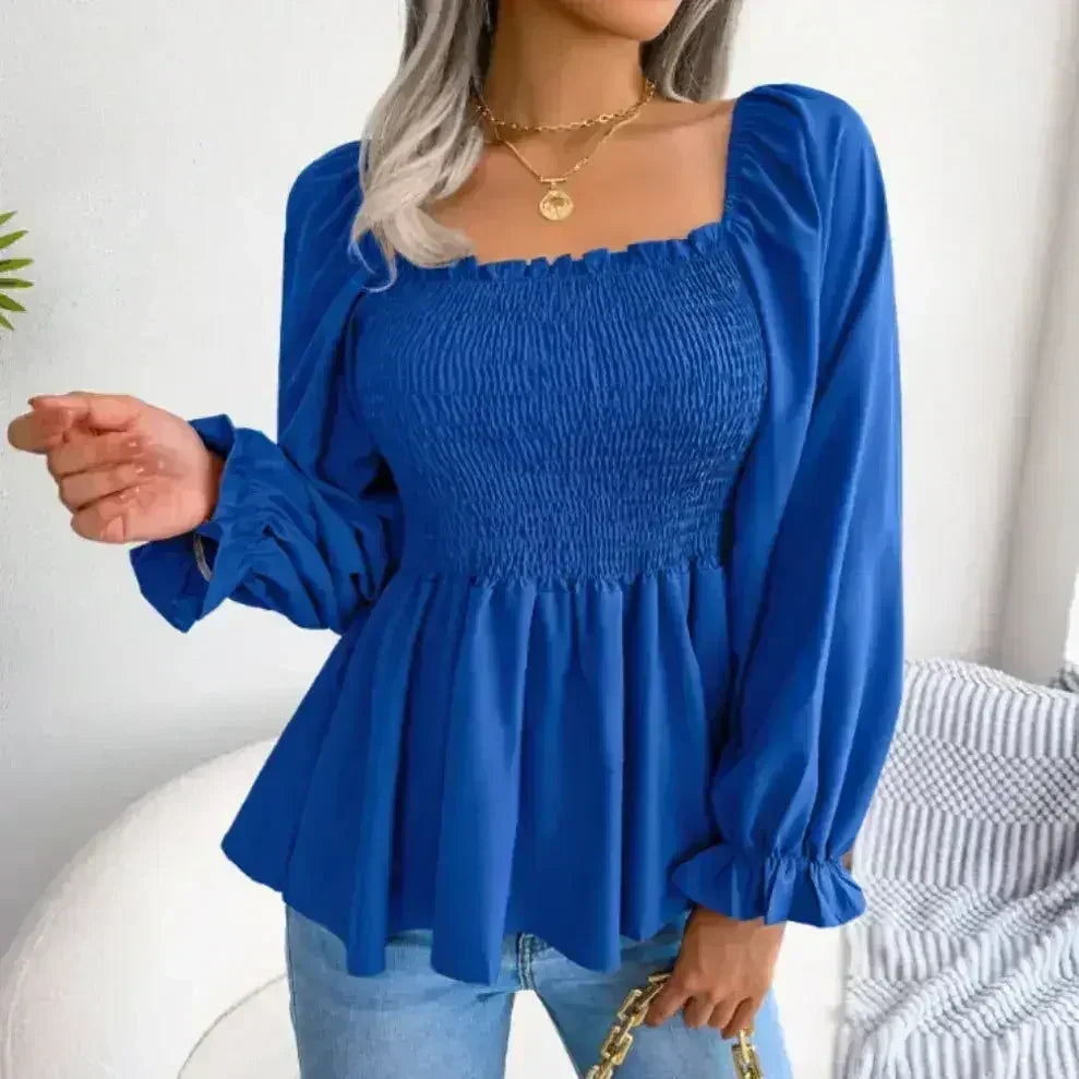 Loose Fit Chiffon Blouse - Elegant Polyester Top | Femstylo
