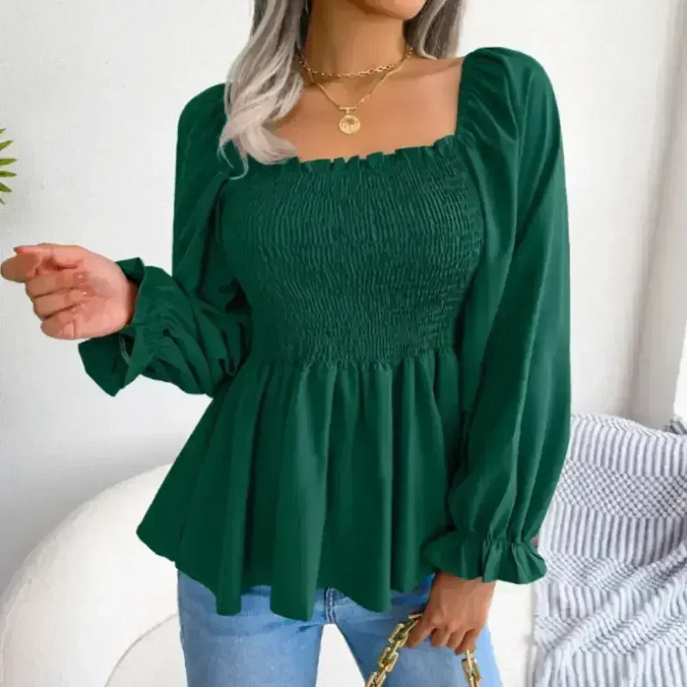 Loose Fit Chiffon Blouse - Elegant Polyester Top | Femstylo