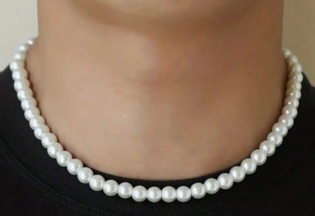 Collar unisex de perlas de imitación – Blanco clásico, 56 cm, una declaración de moda