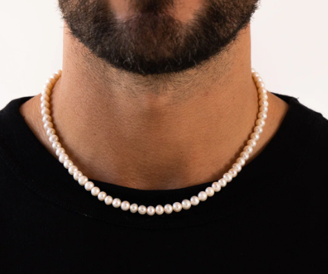 Collar unisex de perlas de imitación – Blanco clásico, 56 cm, una declaración de moda