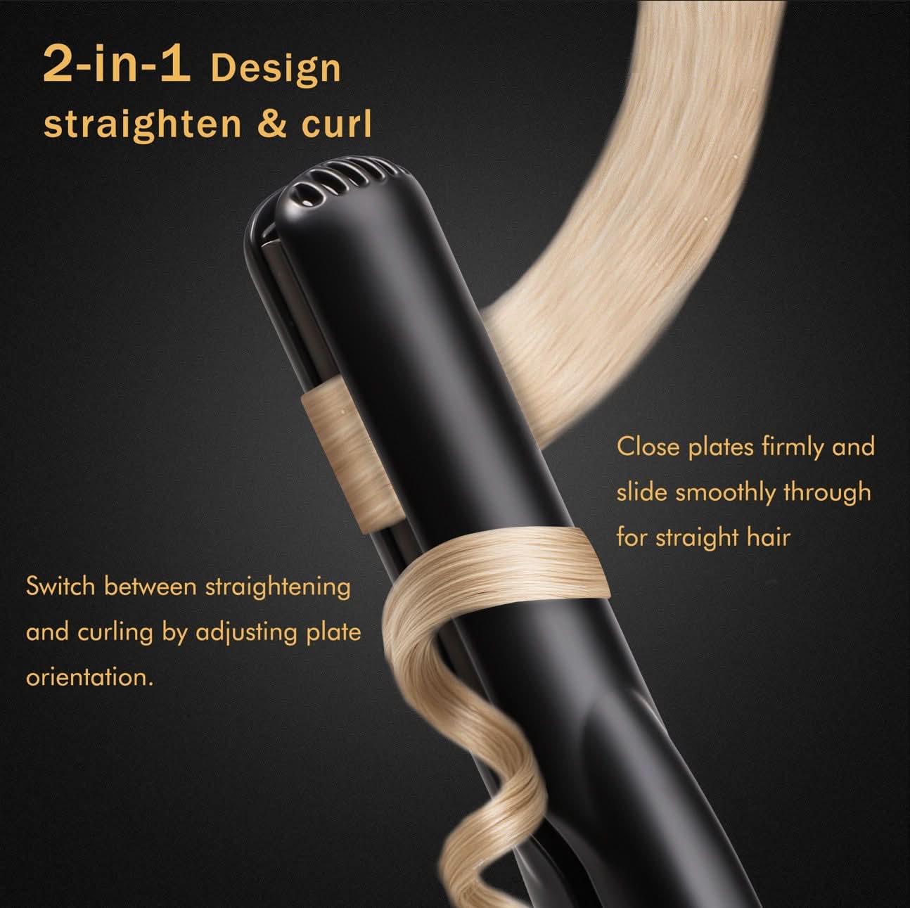Eagle Fortress Ceramic Hair Straightener (Black)