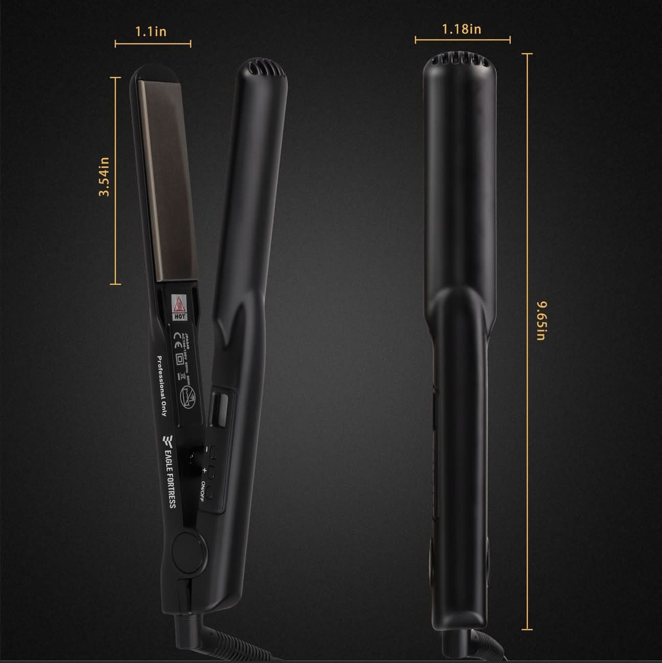 Eagle Fortress Ceramic Hair Straightener (Black)