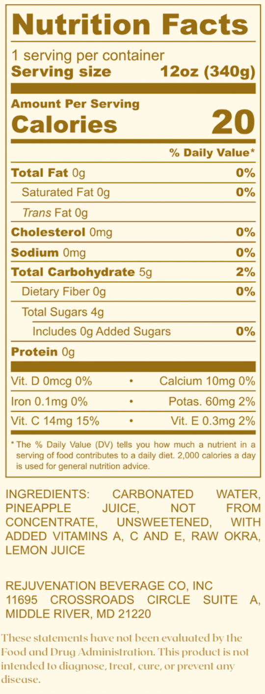 O’kra – Sparkling Okra Water (Pineapple) | Hydration & Skin Health