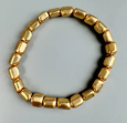 Pulsera de cuentas de hematita – Gunmetal, oro y plata (muñecas medianas-grandes)