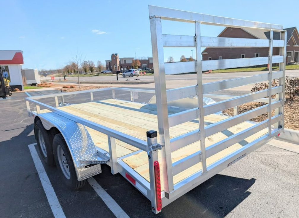 Silver Ox 7X14 Tandem Axle Aluminum Utility Trailer with 2 ft Dovetail