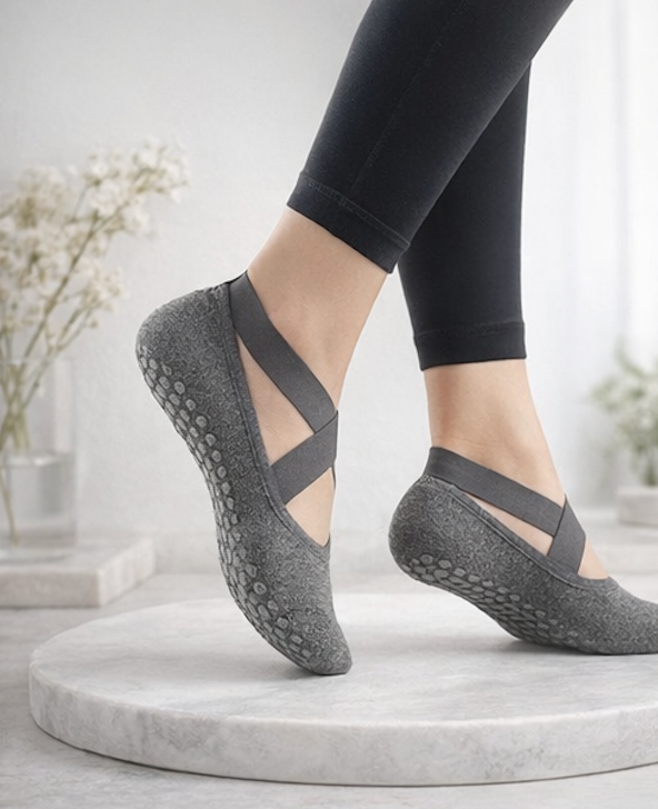 4-Pack Pilates Grip Socks for Women