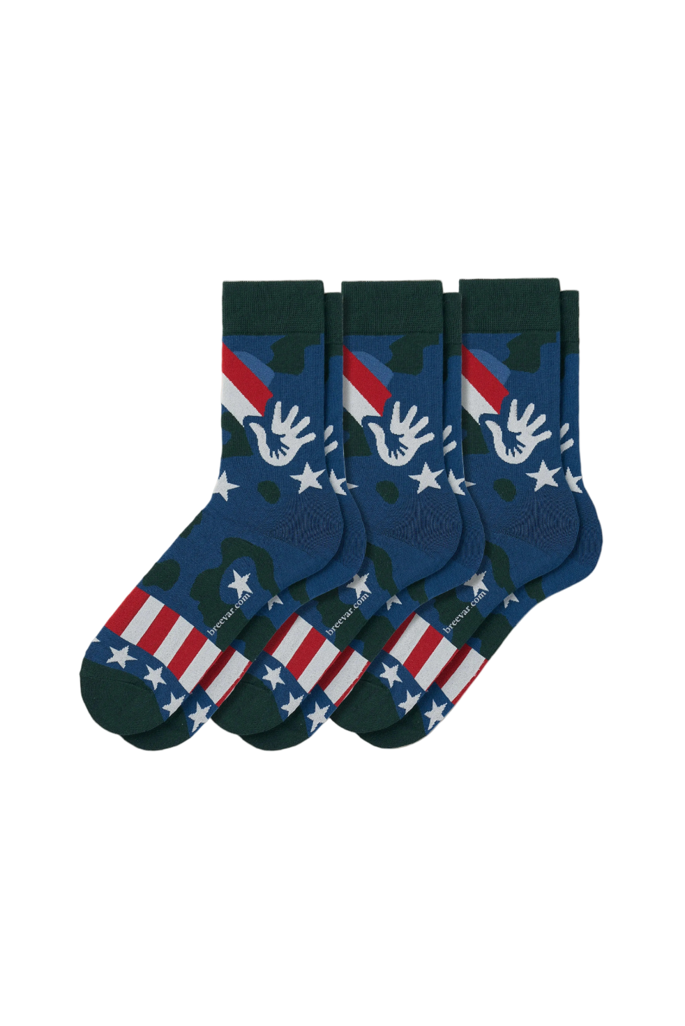 3-Pack Collectible Art Crew Socks – Veterans & Military Families