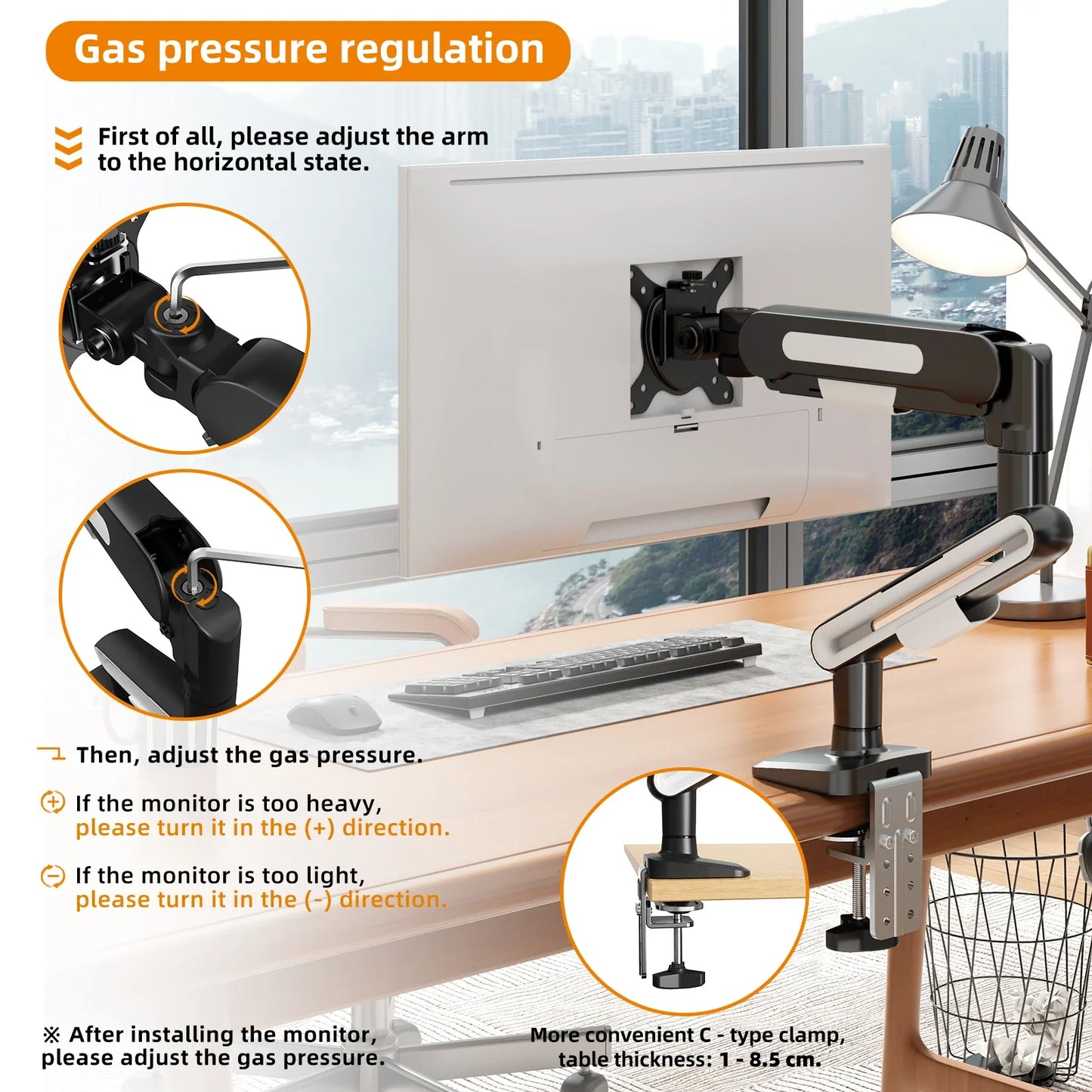New Update Desktop Monitor Mount Bracket for 13 to 32-Inch LCD Screens Rotating Mechanical Arm Lift Base Desktop TV Screen Stand