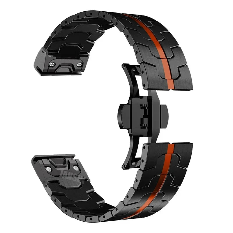 Garmin QuickFit 22/26mm Stainless Steel Bracelet with Color Stripe