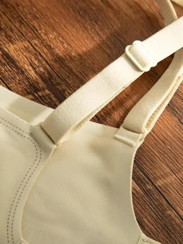 MOYISU Lencería Sujetador Pequeño de Verano sin Costuras para Mujer, Junta sin Aro, de Soporte Suave, con Barra de Gelatina, Que Recoge y Cubre la Espalda