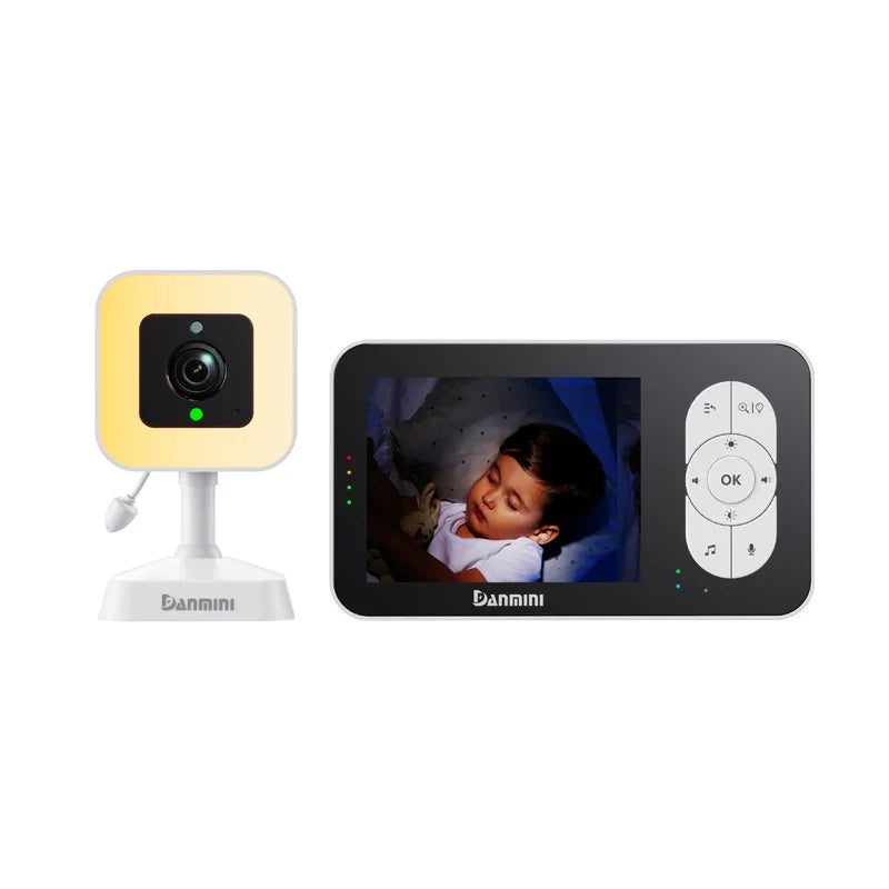 DANMINI New 3.5' RGB Night Light Baby Monitor with Night Vision Temperature Detection Voice Intercom Baby Nanny Security Camera