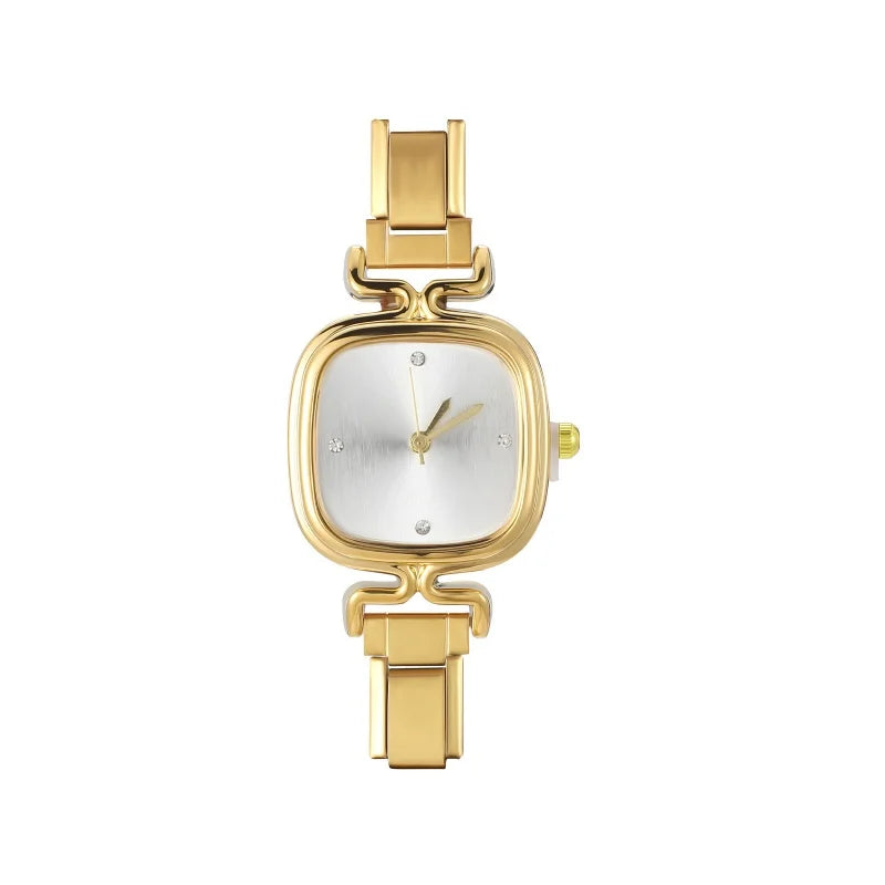 1PC 's Stainless Steel Round Simple Watch Bracelet Bangle for Friend