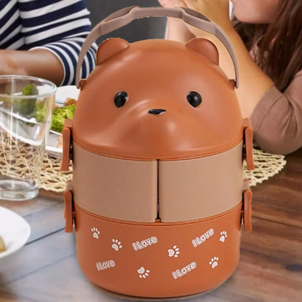 Fiambrera apilable con forma de oso