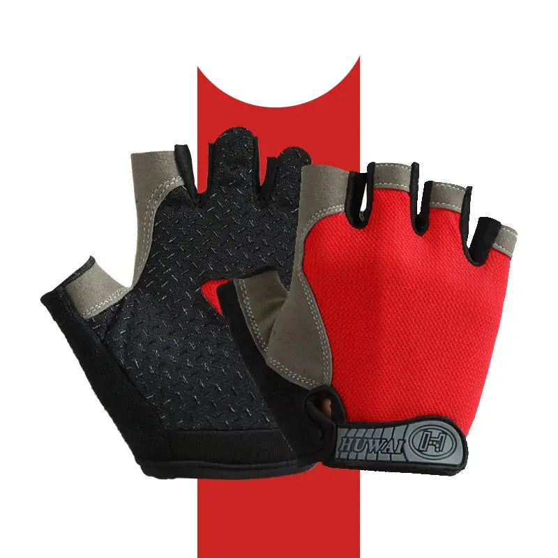 Gym Anti Slip Half Finger Gloves Breathable Dumbbells