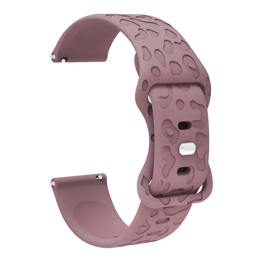Garmin 18/20/22mm Quick Release Leopard Print Silicone Band